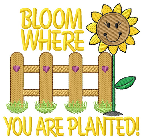 Bloom Where Planted Machine Embroidery Design
