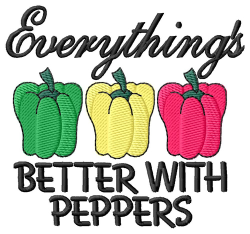 Better With Peppers Machine Embroidery Design
