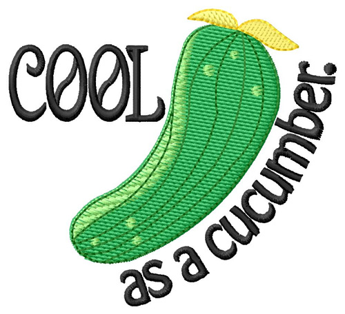 Cool Cucumber Machine Embroidery Design