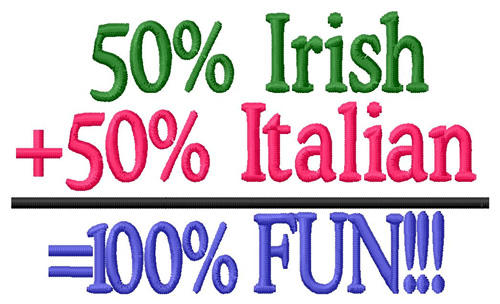 Irish Italian Fun Machine Embroidery Design