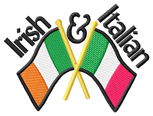 Irish And Italian Flags Machine Embroidery Design