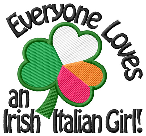 Irish Italian Girl Machine Embroidery Design