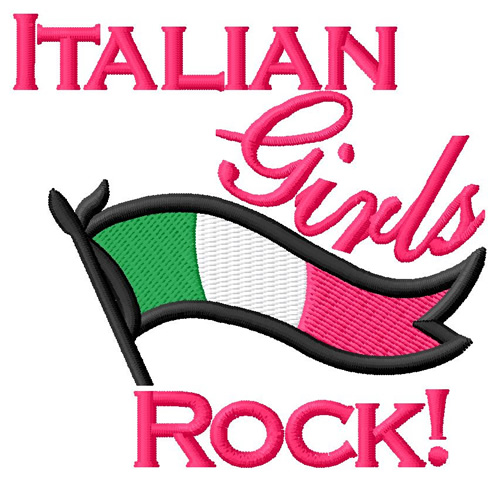 Italian Girls Rock Machine Embroidery Design