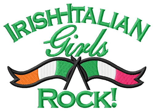 Irish Italian Girls Rock Machine Embroidery Design
