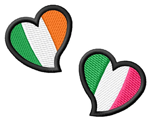 Irish Italian Hearts Machine Embroidery Design