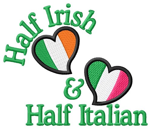Half Irish Half Italian Machine Embroidery Design