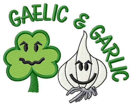 Gaelic & Garlic Machine Embroidery Design