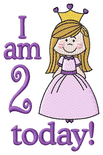 I Am Two Today Machine Embroidery Design
