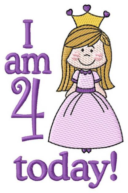 Picture of I Am Four Today Machine Embroidery Design