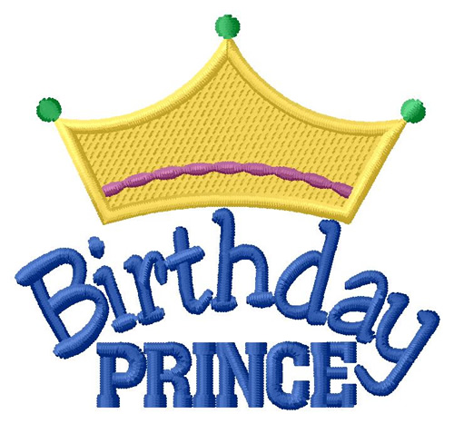 Birthday Prince Machine Embroidery Design