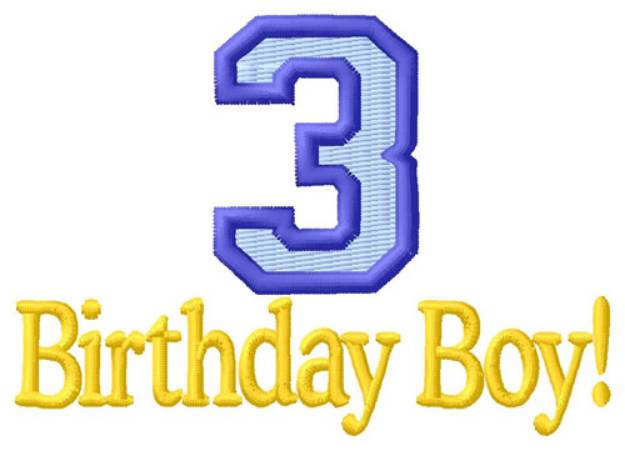 Picture of 3rd Birthday Boy Machine Embroidery Design