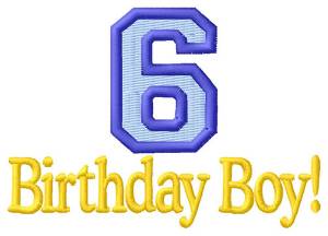 Picture of Sixth Birthday Boy Machine Embroidery Design
