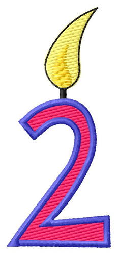 Two Birthday Candle Machine Embroidery Design