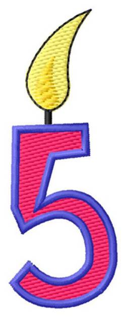 Picture of Birthday Candle Five Machine Embroidery Design