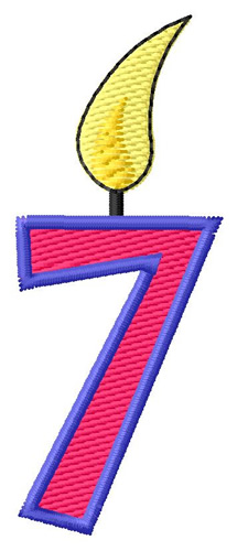 Seven Year Candle Machine Embroidery Design