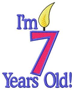Picture of Im Seven Years Old Machine Embroidery Design