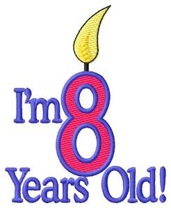 Picture of Im Eight Years Old Machine Embroidery Design