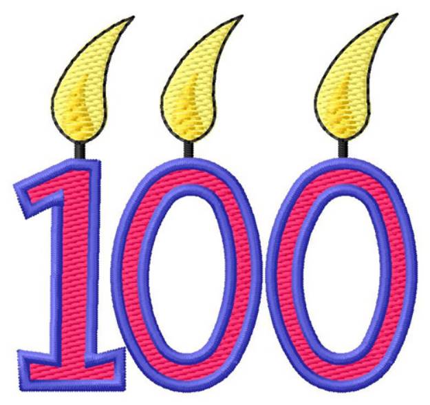 Picture of One Hundredth Birthday Machine Embroidery Design