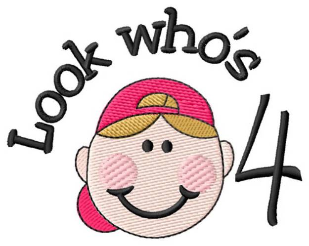 Picture of Look Whos Four Machine Embroidery Design