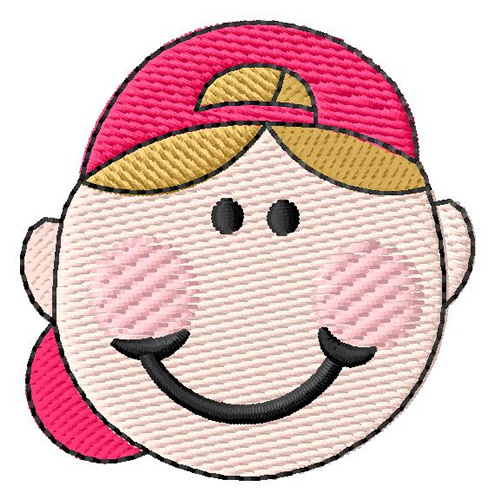 Boy With Baseball Cap Machine Embroidery Design