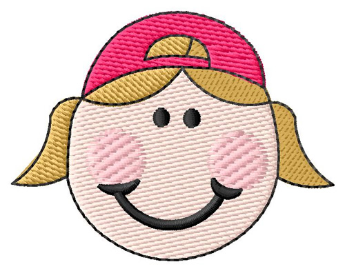 Girl With Baseball Cap Machine Embroidery Design
