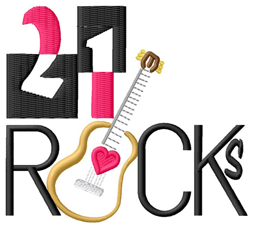 21 Rocks Machine Embroidery Design