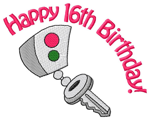 16th Birthday Machine Embroidery Design
