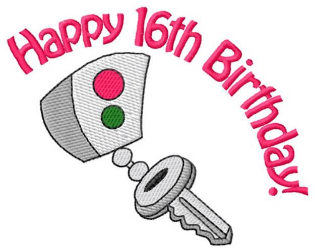 Picture of 16th Birthday Machine Embroidery Design