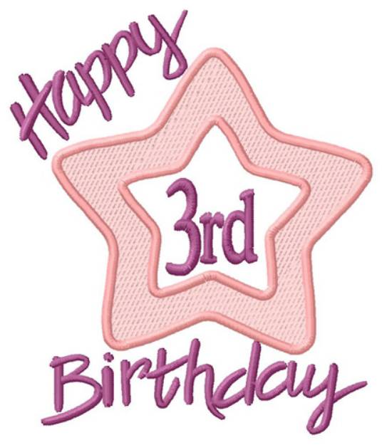 Picture of Happy 3rd Machine Embroidery Design