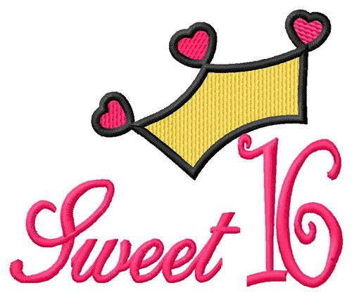 Sweet 16 Machine Embroidery Design
