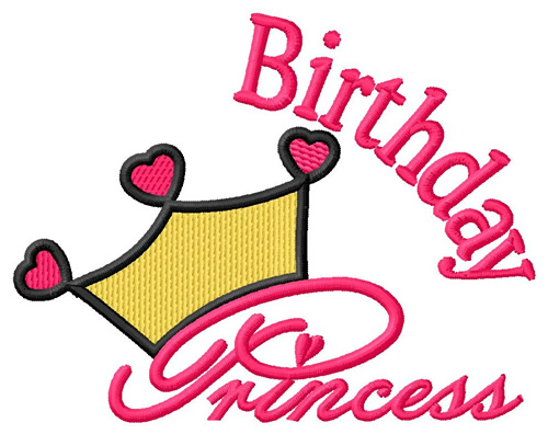 Birthday Princess Machine Embroidery Design