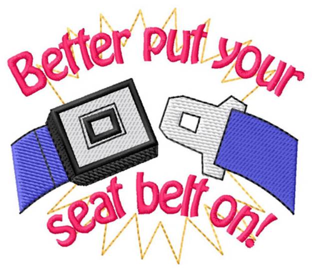 Picture of Seat Belt On Machine Embroidery Design