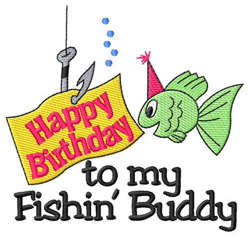 Fishin Buddy Machine Embroidery Design
