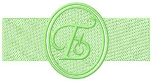 Picture of Embossed Letter E Machine Embroidery Design