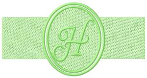 Picture of Embossed Letter H Machine Embroidery Design