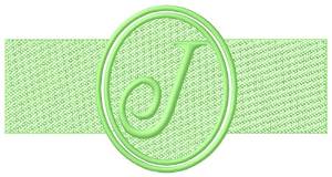 Picture of Embossed Letter J Machine Embroidery Design