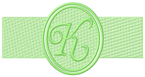 Embossed Letter K Machine Embroidery Design