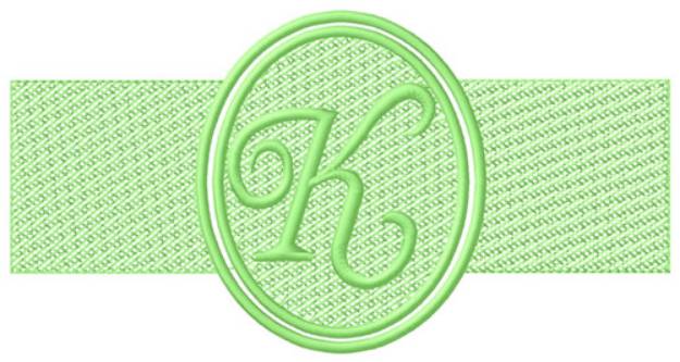 Picture of Embossed Letter K Machine Embroidery Design