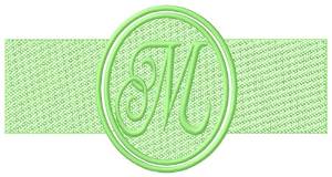 Picture of Embossed Letter M Machine Embroidery Design