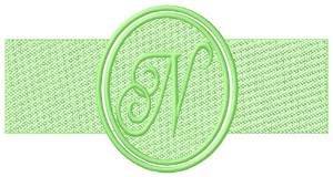Picture of Embossed Letter N Machine Embroidery Design