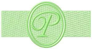 Picture of Embossed Letter P Machine Embroidery Design