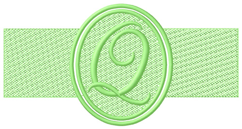 Embossed Letter Q Machine Embroidery Design