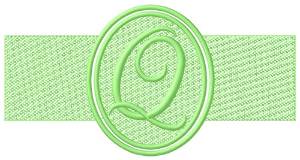 Picture of Embossed Letter Q Machine Embroidery Design