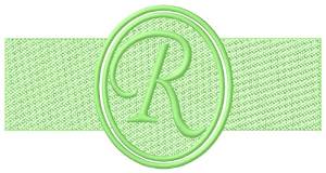 Picture of Embossed Letter R Machine Embroidery Design