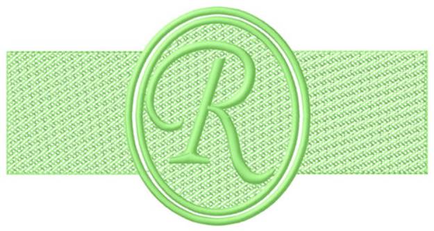 Picture of Embossed Letter R Machine Embroidery Design