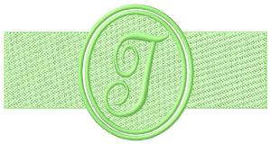 Picture of Embossed Letter T Machine Embroidery Design