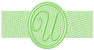 Picture of Embossed Letter U Machine Embroidery Design