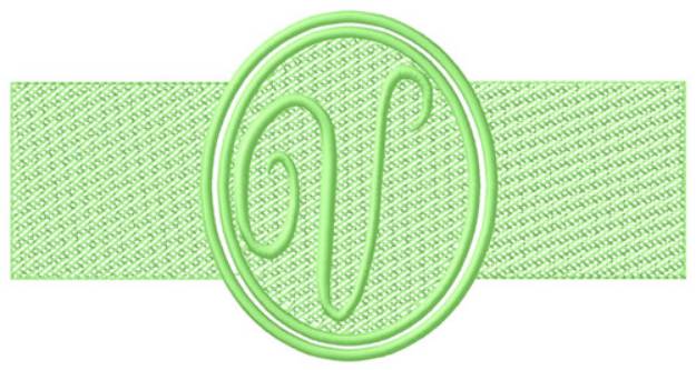 Picture of Embossed Letter V Machine Embroidery Design