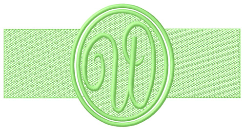 Embossed Letter W Machine Embroidery Design