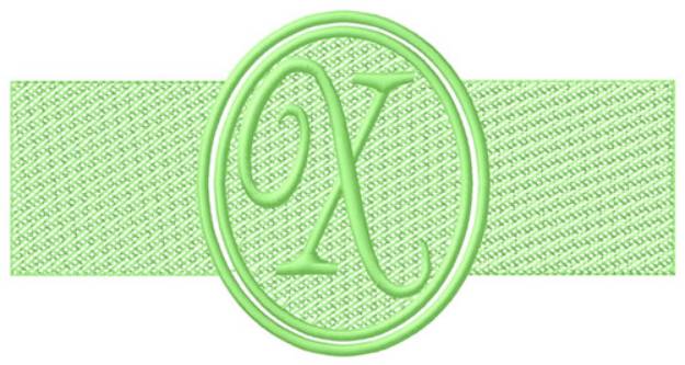 Picture of Embossed Letter X Machine Embroidery Design